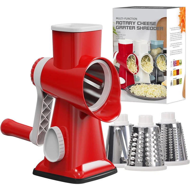 3-in-1 Rotary Cheese Grater & Vegetable Shredder