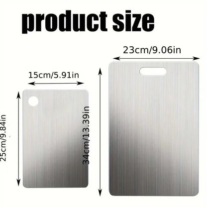 2pcs Stainless Steel Cutting Board Set - Heavy Duty Non-Slip for Meat & Vegetables