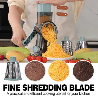3-in-1 Rotary Cheese Grater & Vegetable Shredder
